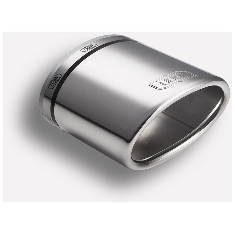 Ulter Sport, terminale di scarico - ovale 120x80mm inclinato - lunghezza 120mm - montaggio 50-65mm - Inox